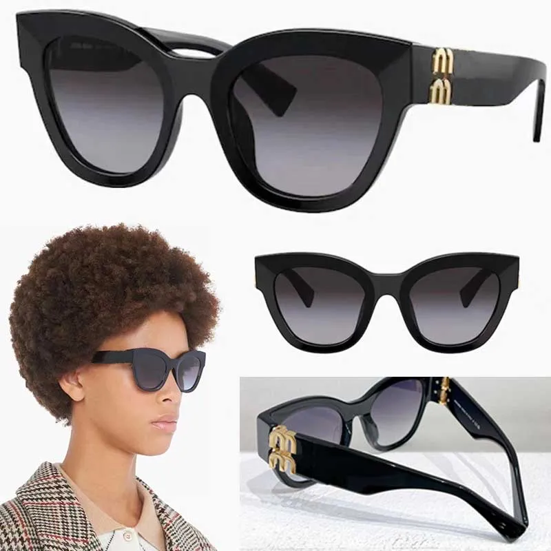 Klassische Cat-Eye-Design-Brille, modische Damen-Luxusmarke mit goldenem Buchstaben-Logo an den Bügeln. Damen-Outdoor-Reisesonnenbrille mit schwarzem Rahmen. 01YS Occhiali da sole