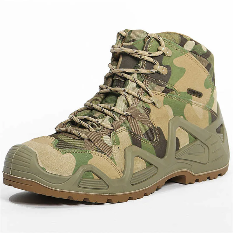 Caminhadas calçadas Novo Militar Tactical Boots Masculino Caa Trabalho Segurana Caminhadas Escalada Cross-Country Combate Grande Tamanhão 39-46 Bota P230511