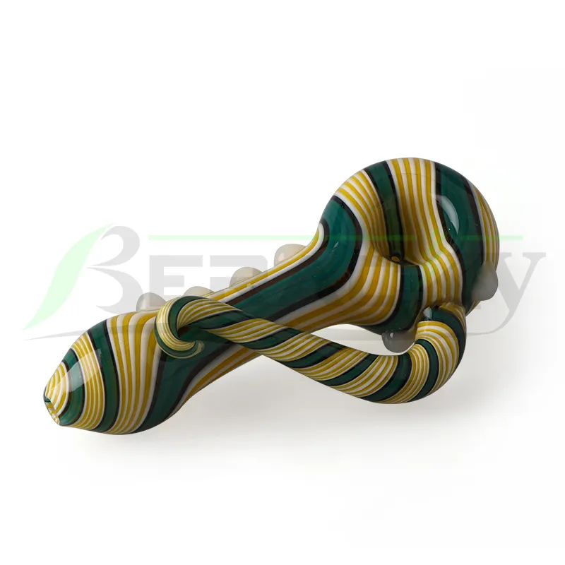 Beracky US Cuillère en verre Pipes à main Fumer à la main 4,3 pouces Heady Glass Pipes Tabac Bubbler Pipes Mini Dab Rigs Petites pipes à main pour le tabac Herbe sèche