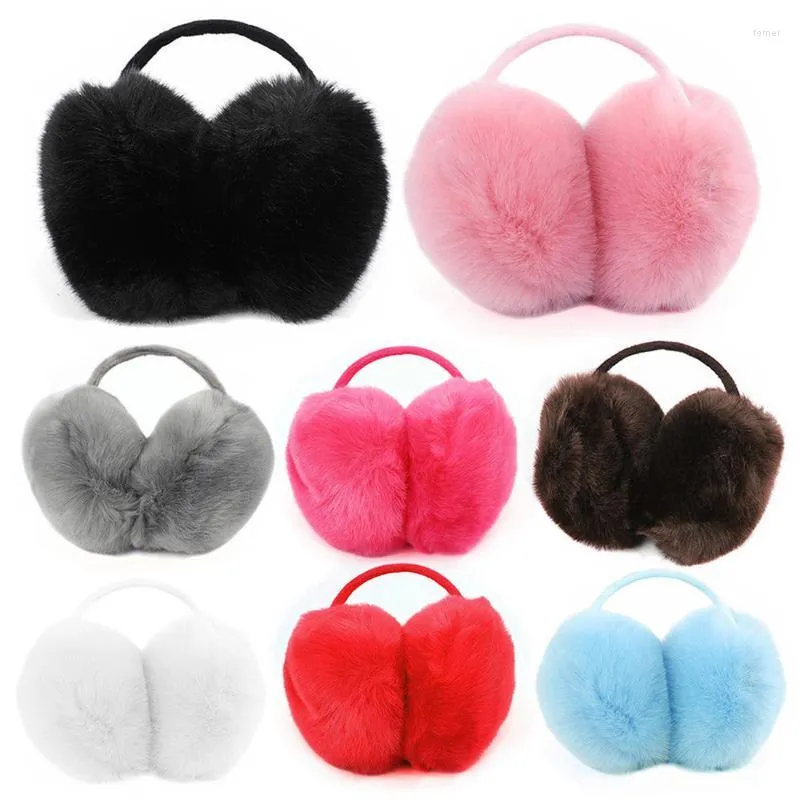 Berets Winter Earmuffs Warmth Plush Warm Ears Ear Muff Boy Girl Outdoor Bag Imitation Hair Cute Muffs BeretsBerets