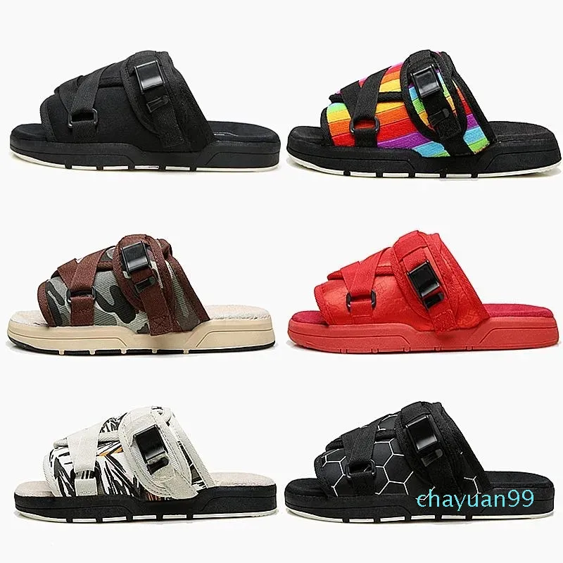 Unisex Visvim Fashion Slippers Casual Hip hop Street Style Beach Sandals Outdoor Footwear in Black and White Sizes 36 45