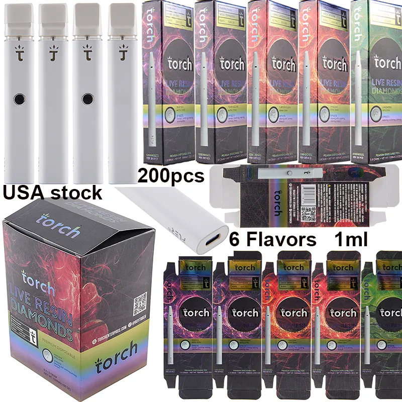 USA Local STOCK 6 Strains Torch Disposable Vape Pen Packaging Empty 1ml