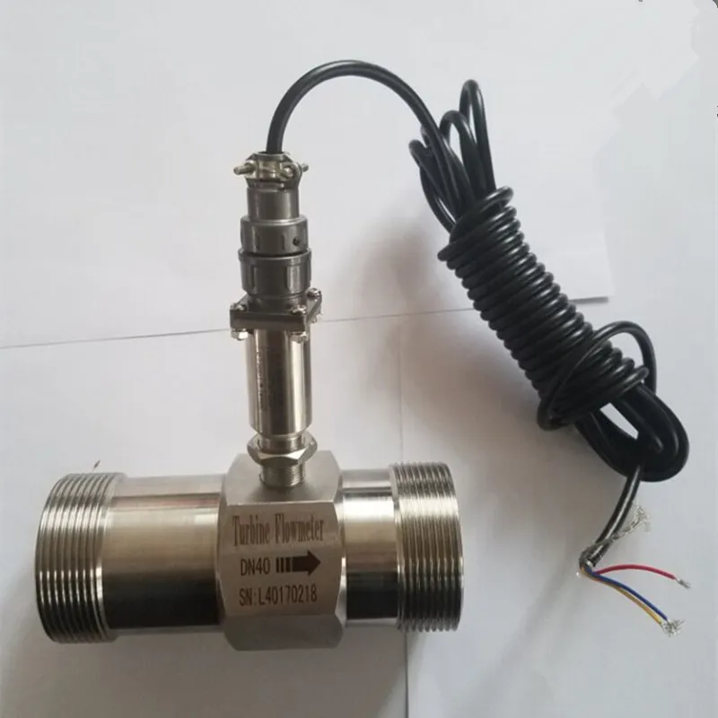 PLC Fluxo de água Diesel Meter Flowmeter Liquid Turbina Fluxo Medidor de fluxo Transmissor LWGY-40 Conexão rosqueada
