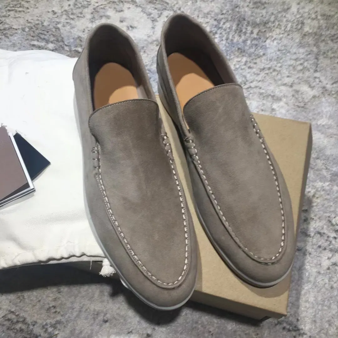 Loro Piana Chaussures LP PIANA Designer Hommes Femmes Mocassins Plat Bas En Daim Cuir De Vache Oxfords Mocassins D'été Marche Confort Mocassins Chaussures Habillées