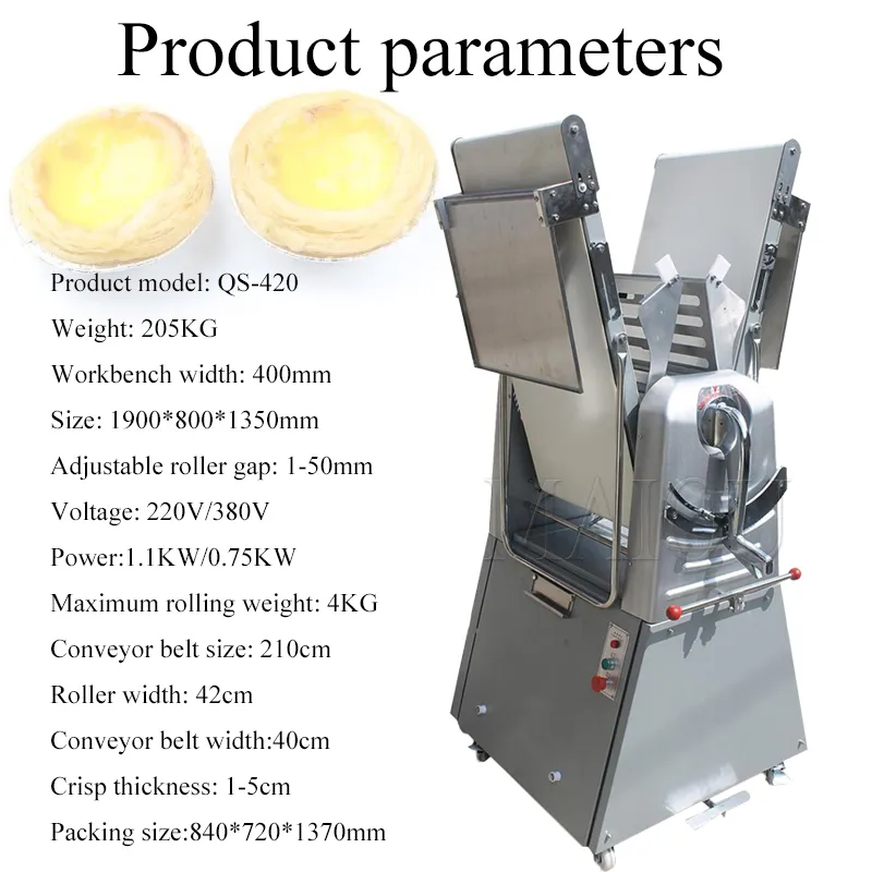220V Commercial Vertical Dough Sheeter Roller Bread Bake Equipment