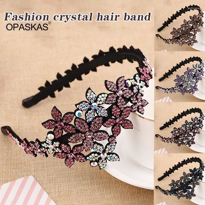 Pinces à cheveux Barrettes mode femmes bandeau fleur cristal diamant large bandeau strass brillant accessoires PT Earl22