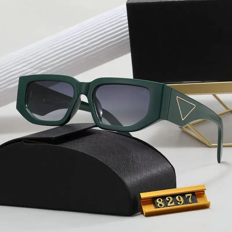 Nouvelles lunettes de soleil œil de chat pour homme lunettes de soleil de luxe hommes petit cadre Triangulaire signature lunettes dames designer lunettes de conduite en plein air mode vert lunettes de soleil