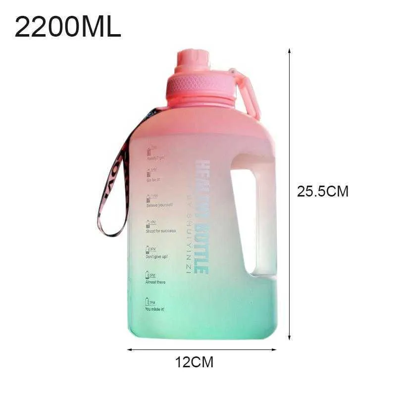 Botella de agua de 2L, termo con pajita extraíble, botella de agua portátil  de acero inoxidable con asa de transporte para gimnasio - AliExpress