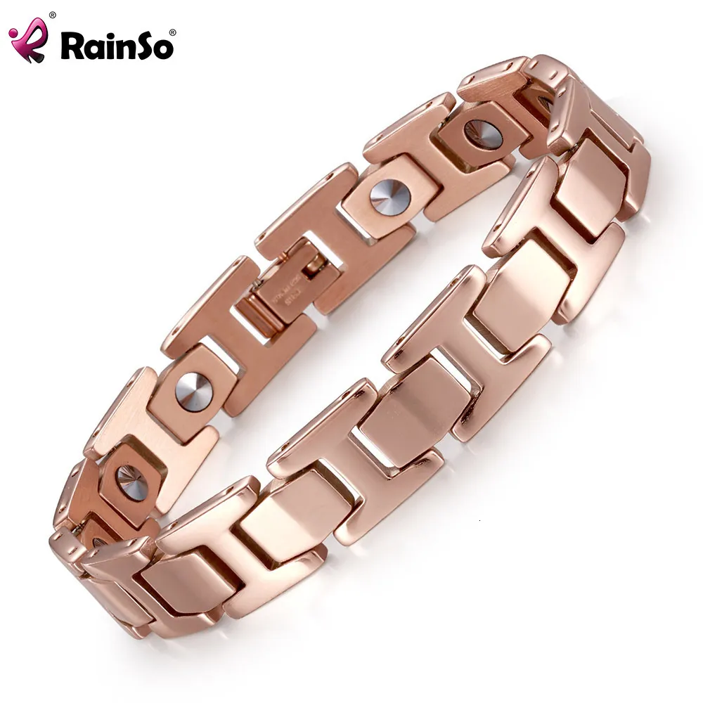 Chain Rainso 99999% pura pulseira de germânio para mulheres para mulheres aço inoxidável