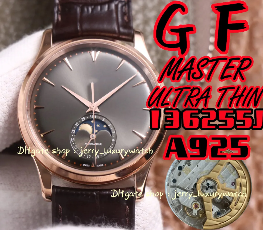 GF JL watch Luxury Men's Phase of the Moon Master 136255J (Cowhhide strap Cal.925/1 Fully automatic Mechanical Movement, 39mm),