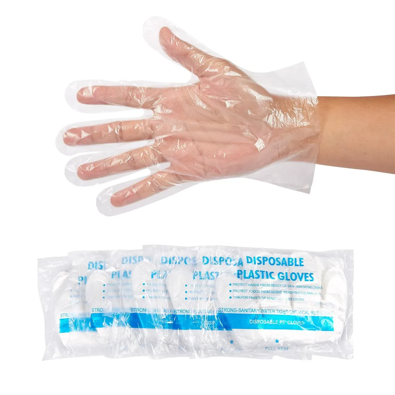 Plastic Disposable Gloves Disposable Food Prep Glof PE PolyGloves for Cooking Cleaning Food Handling Household Cleaning Tools Protect Hand factory outlet