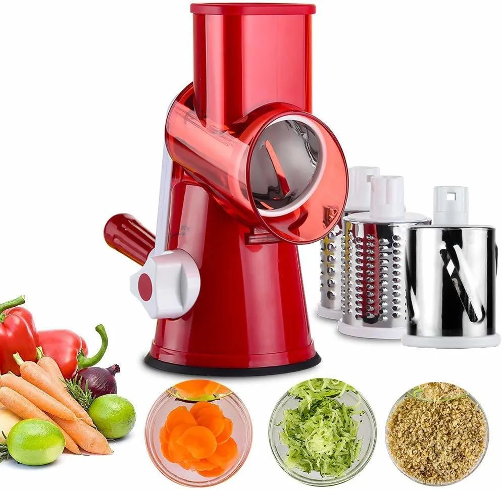 Fruktgrönsaksverktyg Vegetabiliska mandolinskivare Multipurpose Fruit Vegetabiliska Cutter Potato Cheese Shredder Rotary Trum Ritrer Chopper Kök Gadgets 230511