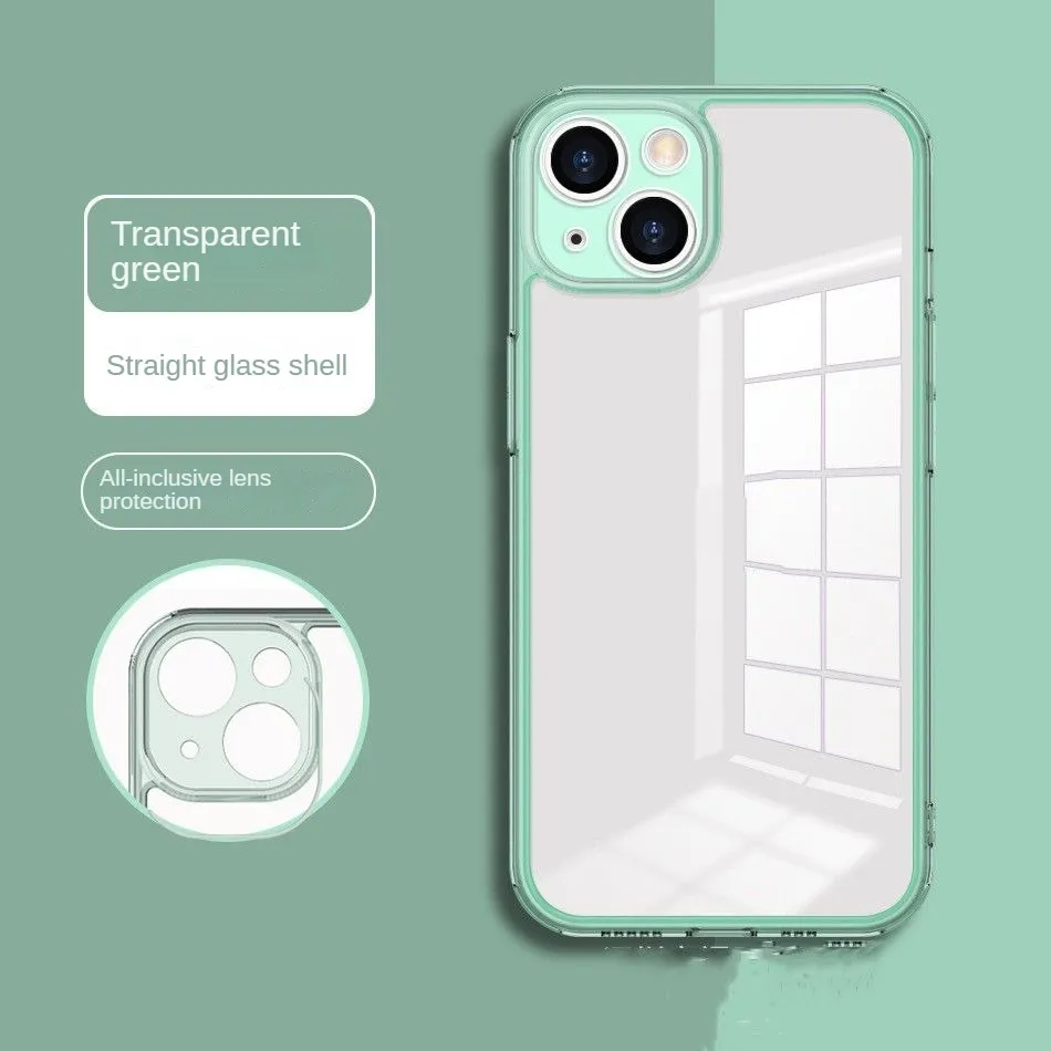 iPhone 케이스 9D 원래 투명한 유리 전화 111114 Pro Max 13Pro 렌즈 방지 보호 케이스
