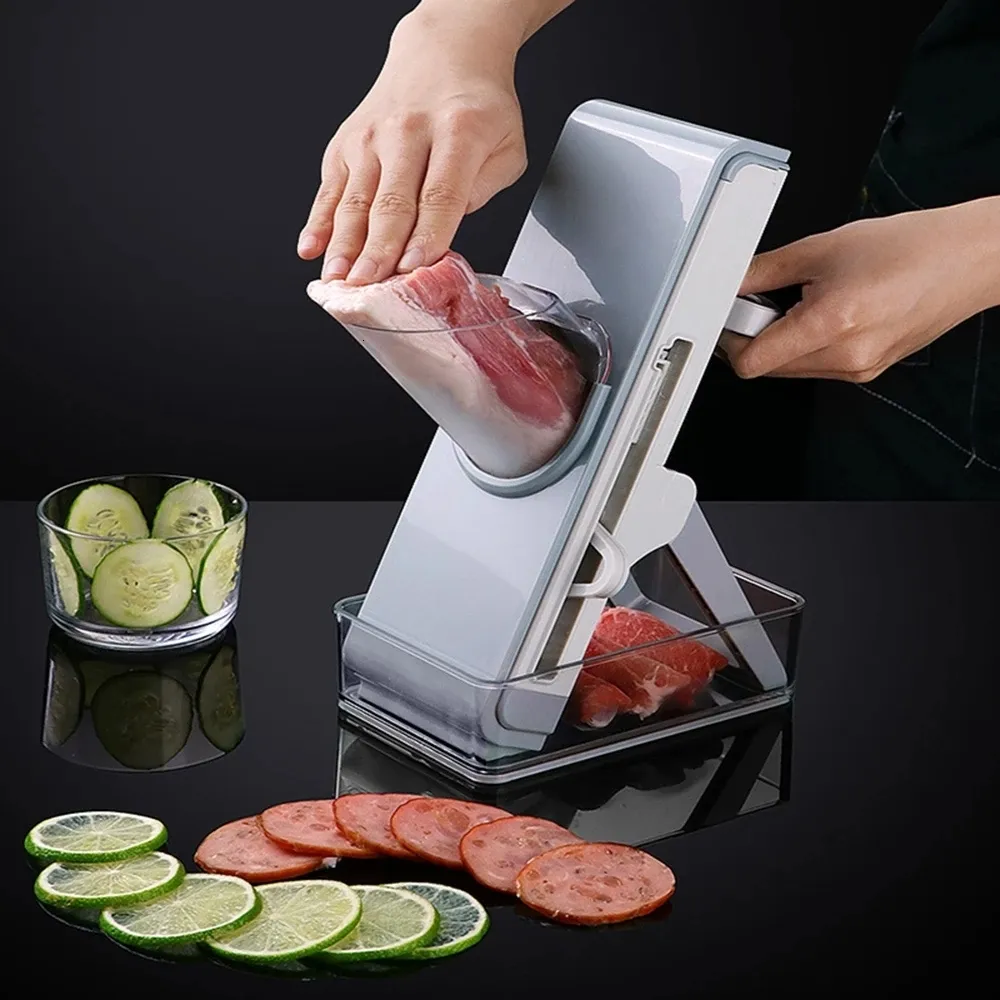 Fruktgrönsaksverktyg Multifunktionell Mandolin Manual Cutter Hackning Säker skiva Vegetabilisk Cutter Paper Shredder Meat Vegetable Slicer Kitchen Tool 230511