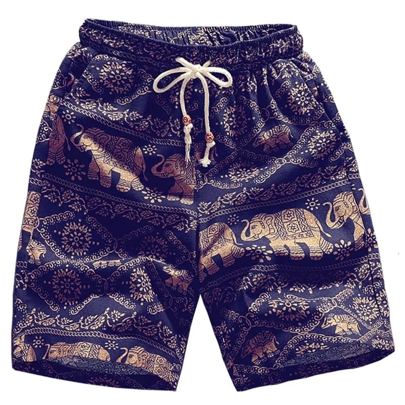 Mäns shorts Celana Pendek Pria 15 Warna Pantai Kasual Bunga Musim Panas Mode Lurus Katun Linen Bermuda Hawaii Merek 230510