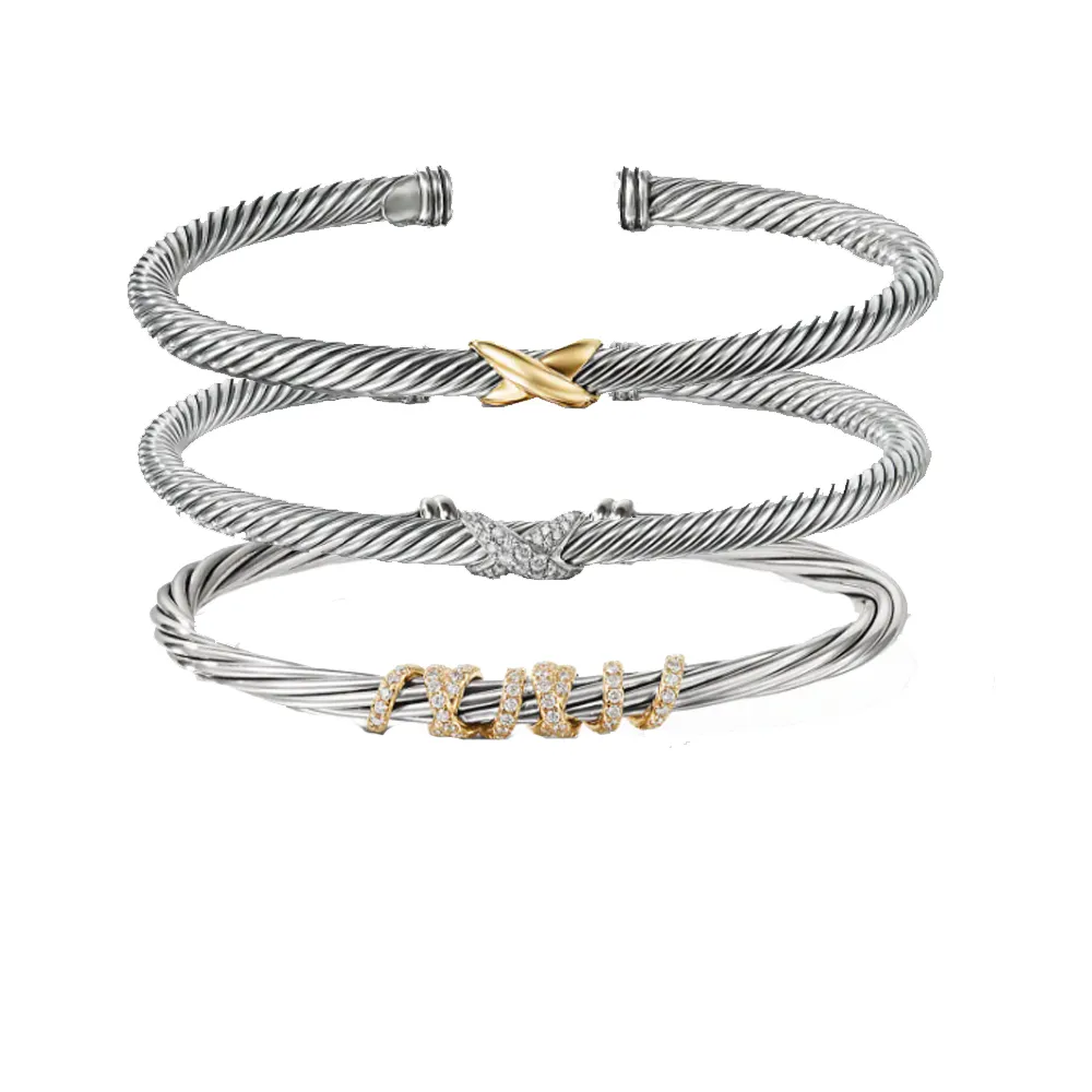 Trendarmband smycken guld charm designer kvinnor platina vridna trådarmband heta sälj smycken armband