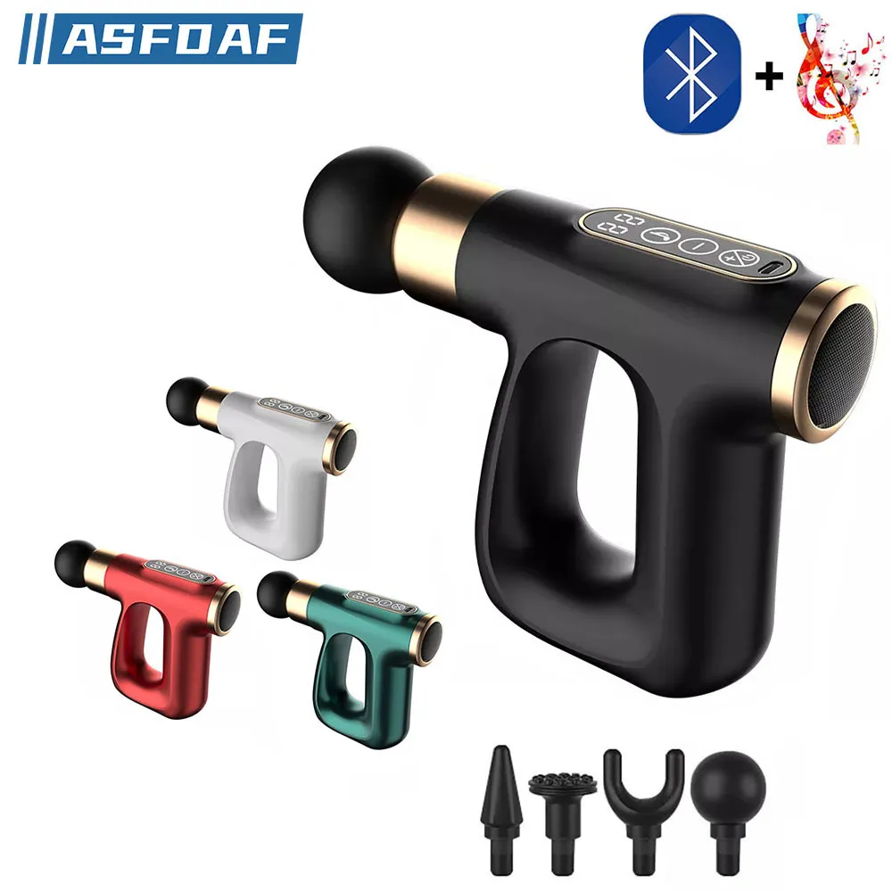 Masseur complet du corps ASFDAF Mini pistolet de massage à fonction musicale avec lien Bluetooth masseur de pistolet à ercussion pour la relaxation musculaire des tissus profonds du cou du corps 230510