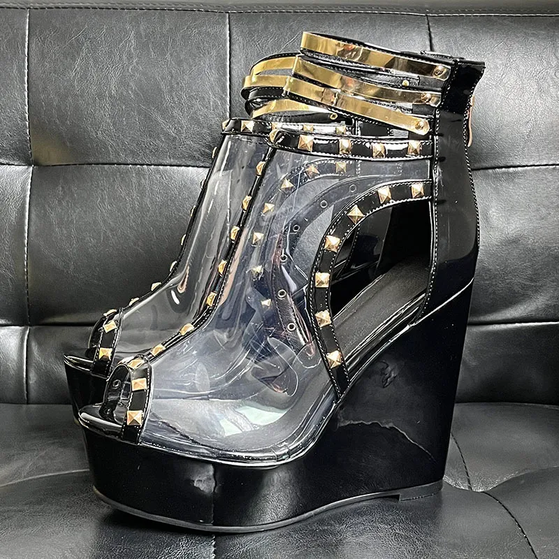 Black and gold wedges on sale