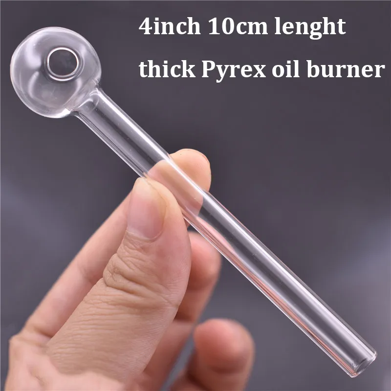 Moins cher 4 pouces 10 cm longueur verre brûleur à mazout tuyau Mini main fumer tuyau verre Tube barboteur conduites d'eau vente chaude