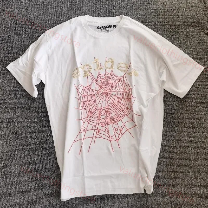 Men T-shirts Pink Young Thug Sp5der 555555 Printed Spider