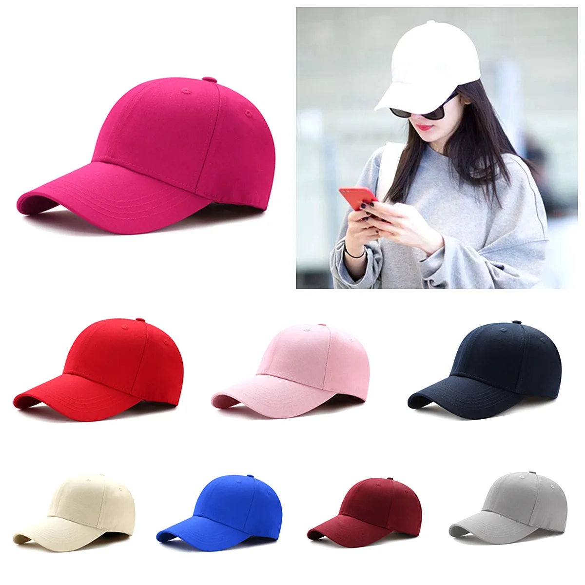 4pcs Retro Baseball Cap Men Women Hip Hop Hat Unisex Primavera Summer Sports Ajusta Ajusta Esportes ao ar livre HAPS