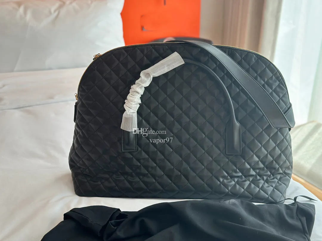 Black Fashion Es Giant Travel Bags в стеганой кожаной кожаной макси -пакет