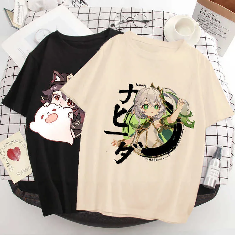 Genshin Impact Halloween T Shirts Womens Kaii Hu Tao Graphic Tees