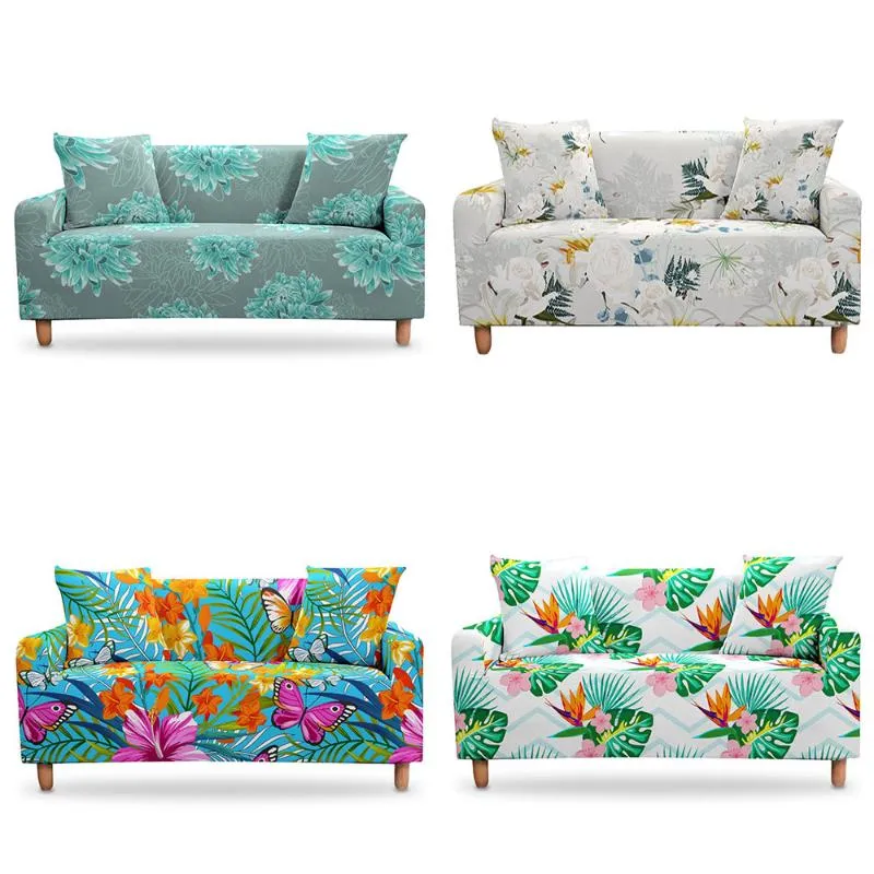 Tampas de cadeira Capa de sofá esticado de sofá 2/3 do sofá de margens 3D Flowers Digital Flowers para Living Room Office Decoração de Casa Casa Casa