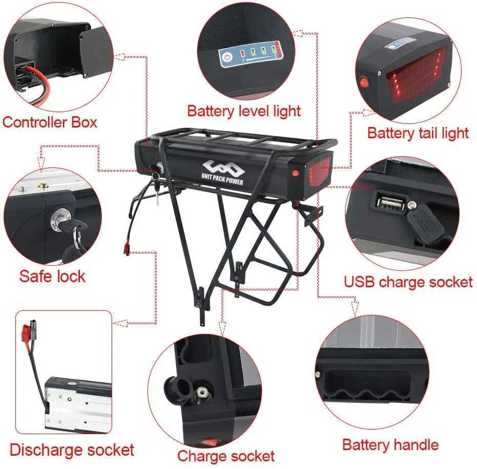 人気のファッションブランド！ Battery: Rack Rear DHgate.com:E-Bike 36V 33.6Ah Power, アクセサリー