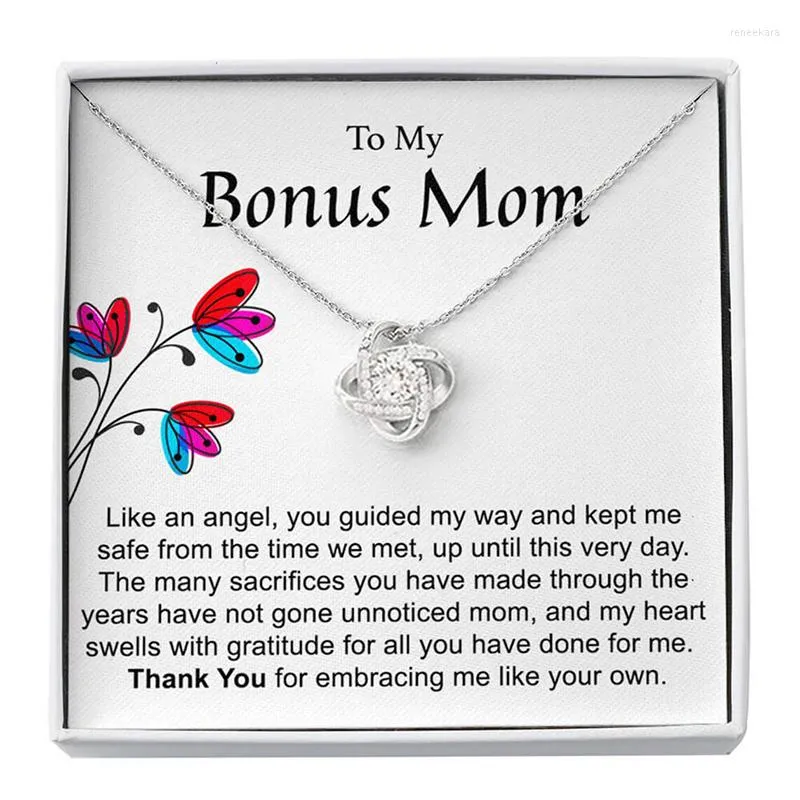 Kedjor till min bonus mamma halsband mors dag gåva tackar kort från dotter