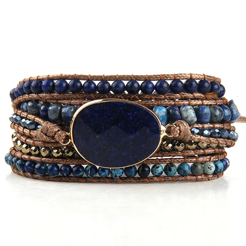Uwiyo Bracciali Multi-strato In Cristallo E Pietra Colorata – 4 Pezzi Bohemian Stretch Da Donna In Vetro, 20 Cm