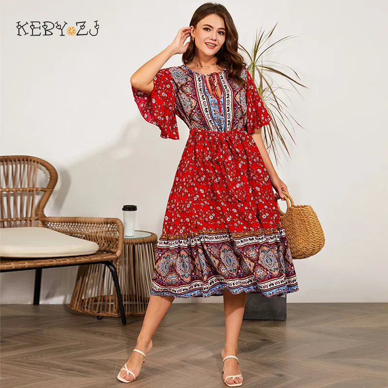 Boho summer dresses plus size discount