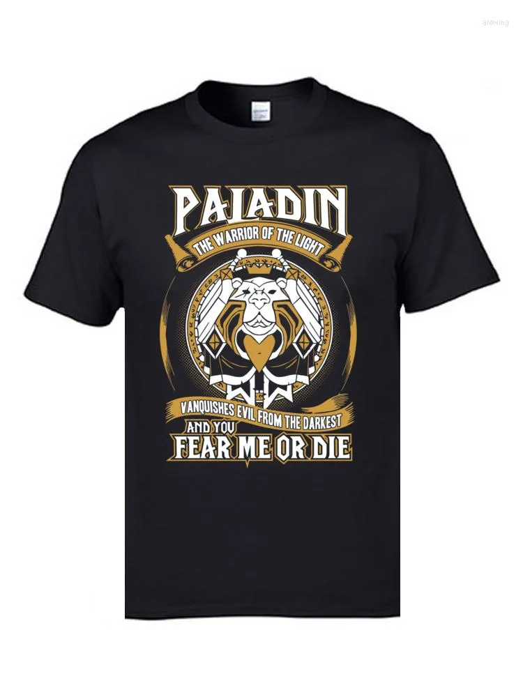 Men's T-shirts 2023 Personliga toppar Tees Grafisk anpassad Crew Neck Cow Paladin The Warrior of Light Male T-shirts