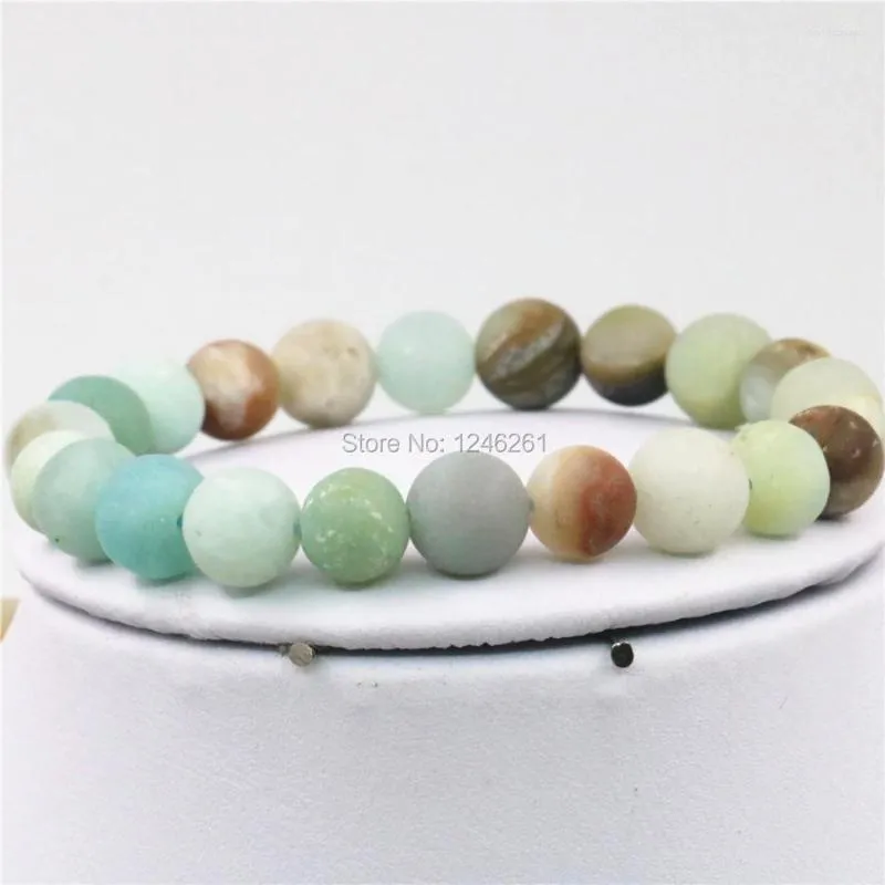 Strand 8mm Natural Stone Amazonite Bracelet Girls Christmas Gifts Fashion Jewelry Making Design Beads Hand Made Ornament 7.5inch