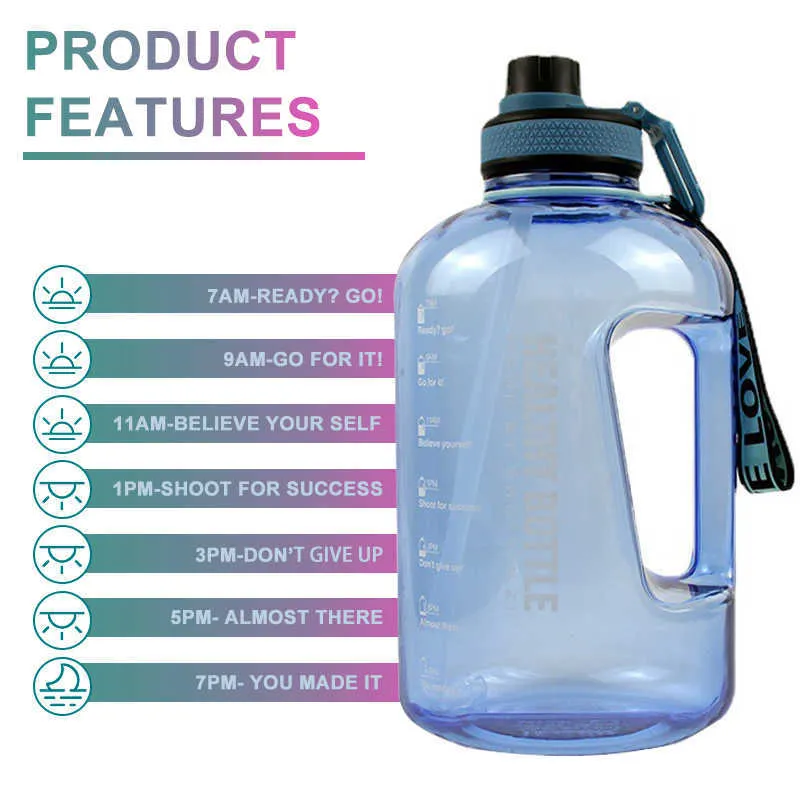 Botella de agua deportiva de 1,5 litros con filtro, hervidor de agua de  gran capacidad para senderismo, Fitness, Camping al aire libre, 2200ml -  AliExpress
