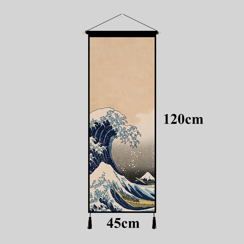ABAKUHAUS Giapponese Arazzo, Samurai Japan, Decorazione murale in Tessuto per Camera da Letto, Soggiorno, dormitorio, 110 x 150 cm, Salmon Umber