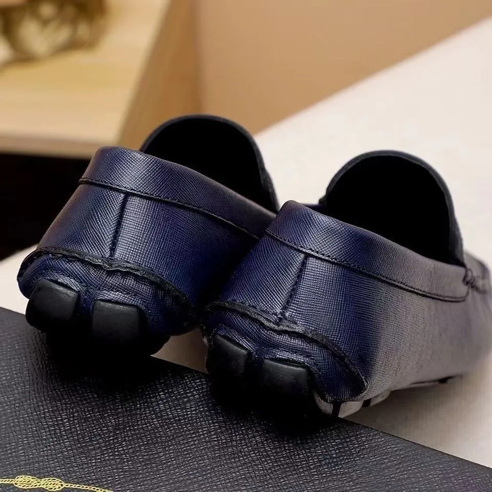 Wholesale Luxurious Leather Mens Formal Dress Shoes Black Navy Slip On  Loafers With Triangle Metal Detail Brogues Oxford Style Sizes 38 46 At Only  $66.98 | DHgate.Com
