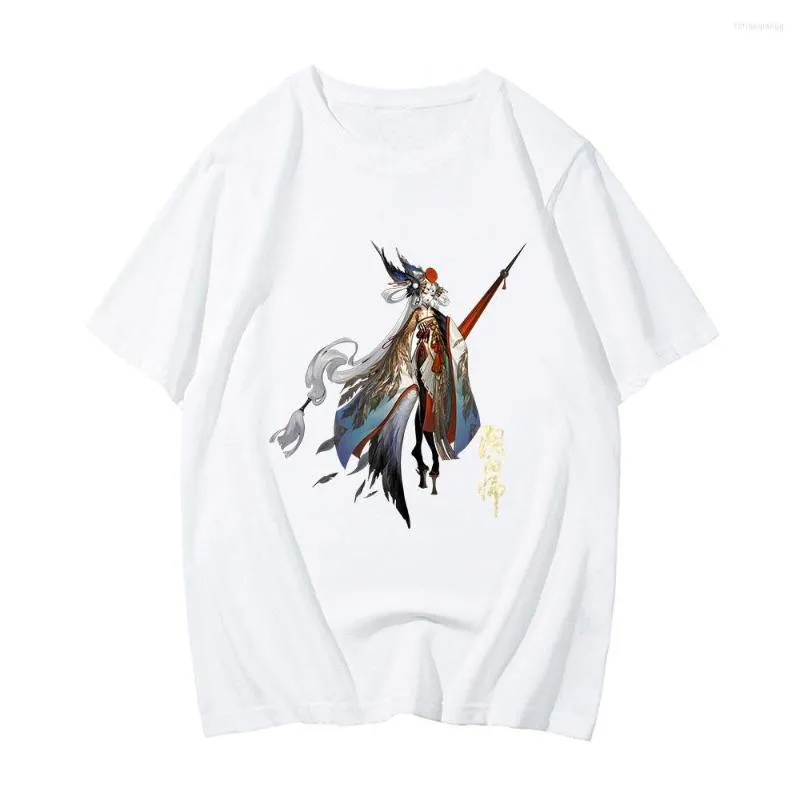 T-shirt da uomo Onmyoji Gioco Cartoon Stampa T-shirt in cotone a maniche corte casual T-shirt da uomo O-collo Comode magliette Stampa grafica