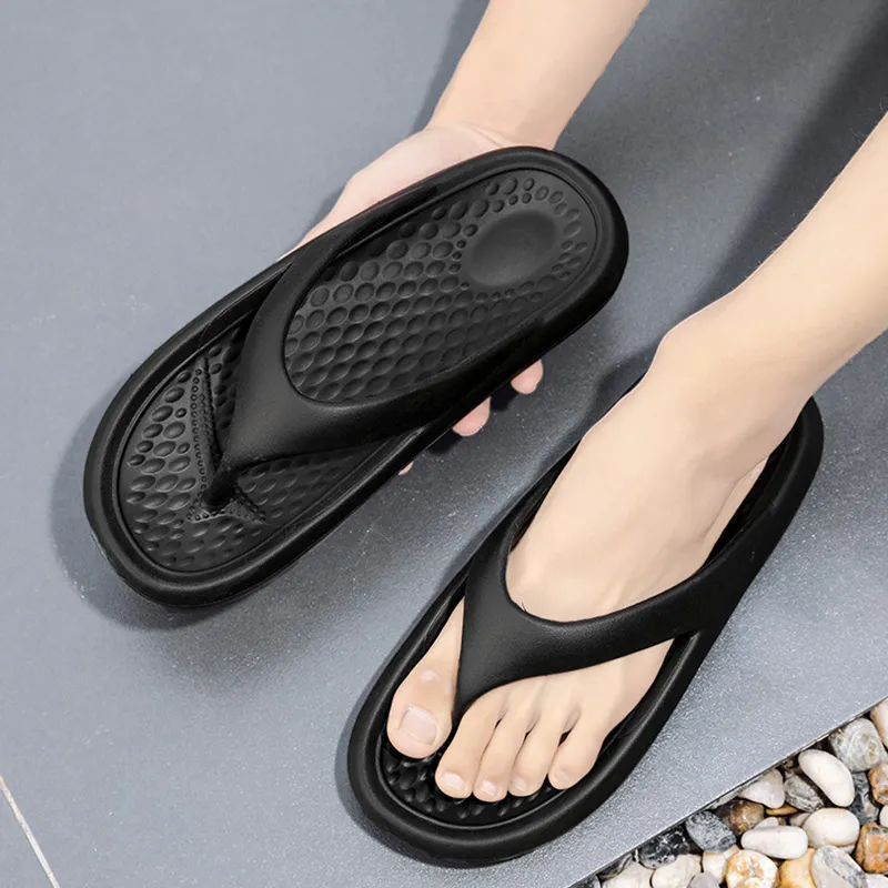 Slippers 2023 Summer Platform Flip Flip for Men Clip Toe Beach Pillow Homem Man confortável de fundo macio unissex Sapatos 230510