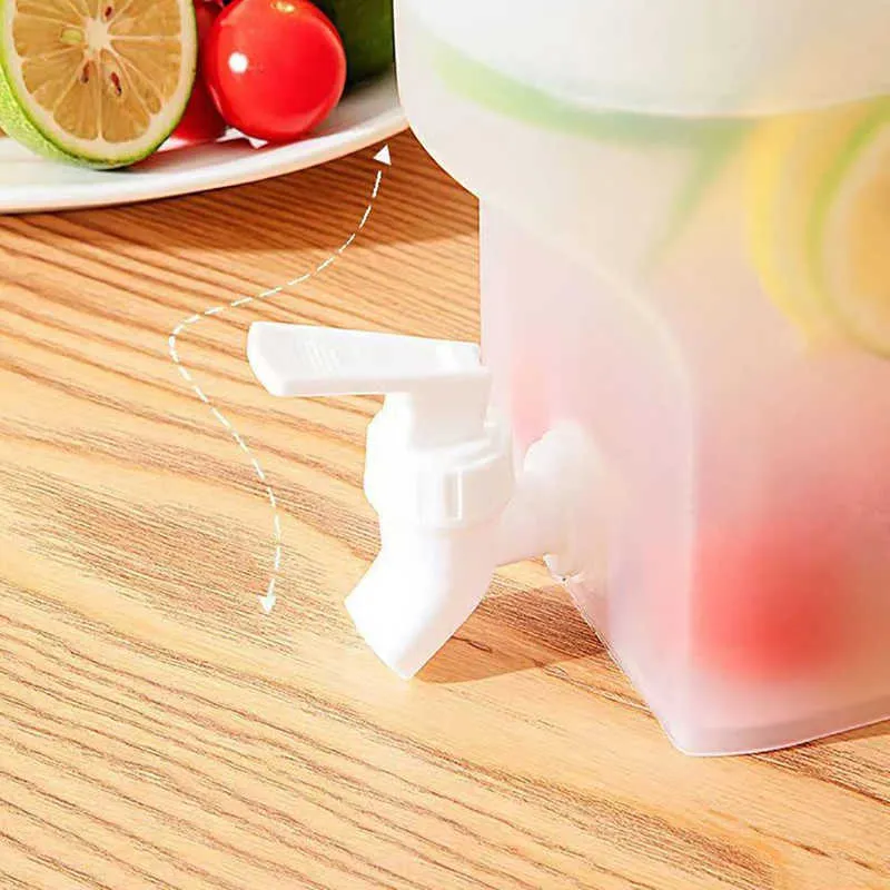 3.5L Cool Water Jug With Tap Home Refrigerator Iced Drink Juice Fruit  Dispenser