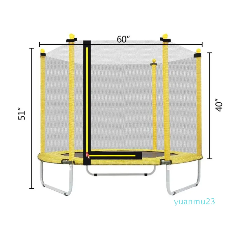 60quot Round Outdoor Trampoline with Enclosure Netting