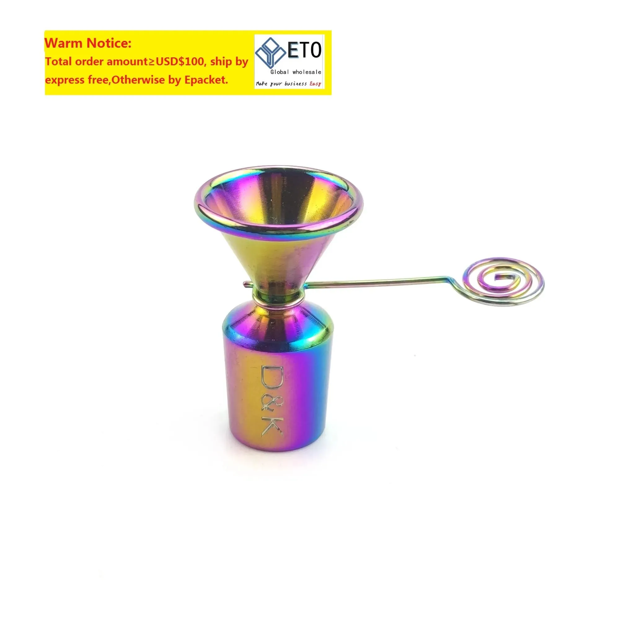 Bong Slide Rainbow Color Metal Metal Piece para fumar acessórios de tubo de água 10mm 14mm 18mm macho e eletroplatação feminina