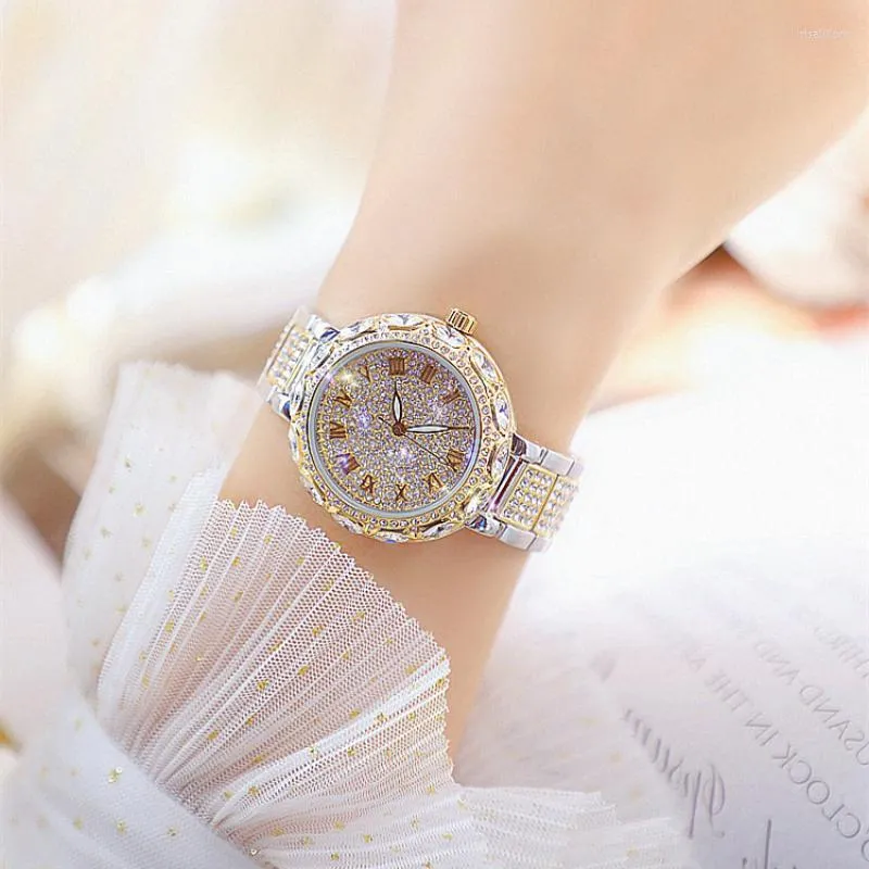 Zegarwatki luksusowe zegarek dla kobiet najlepsze markę stali nierdzewnej rzymski cyfrowy cyfr cyfrinestonu analogowy kwarcowy kwarcowy na rękopis panie