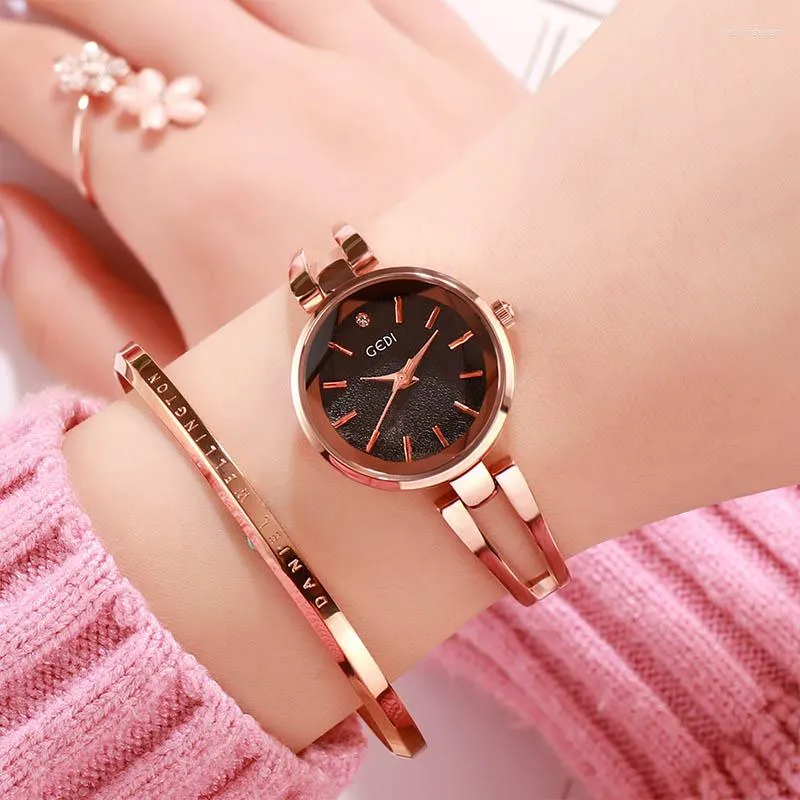 Wristwatches GEDI Unique Stainless Steel Women Watch Elegant Quartz Women s Watches Wrist Clock Lady Fashion Brand Waterproof Female