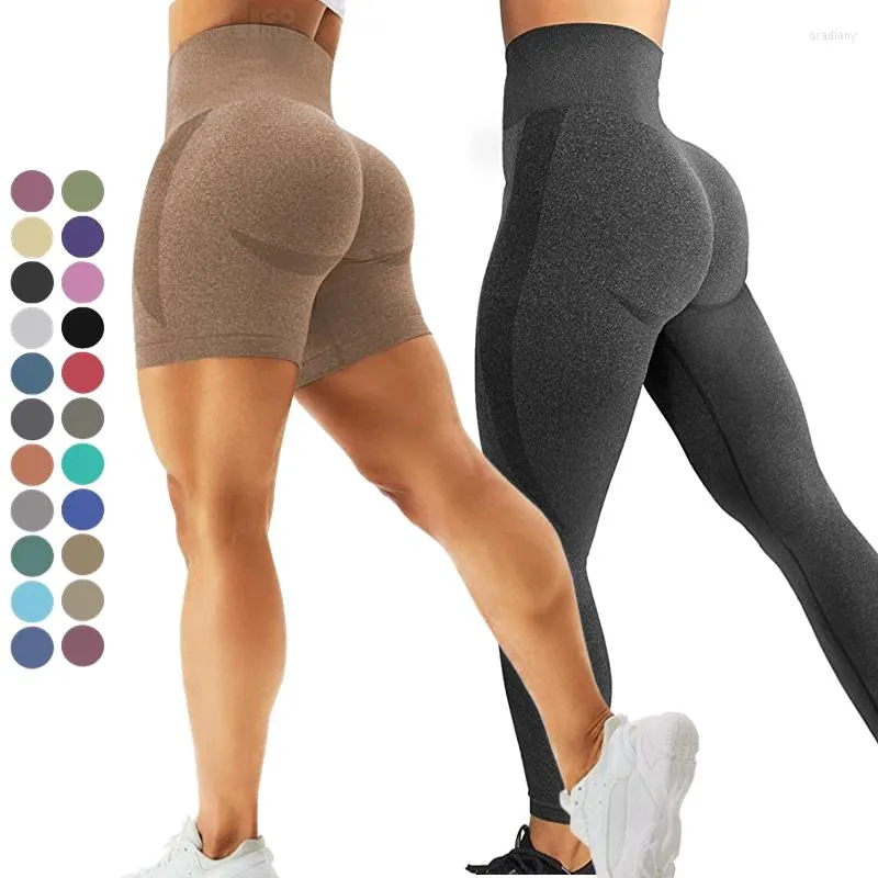 Active Pants Smil Contour Seamless Leggings Women Workout Gym Hög midja Shorts Fitness Yoga Scrunch Bubooty Legging Sports Tights