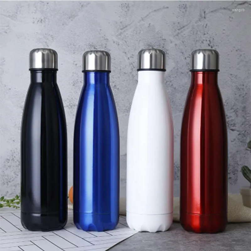 Vattenflaskor 17 oz koksflaska färgfärgglas staninfritt stål stort kapacitet miljövänligt för ytterdörrresor
