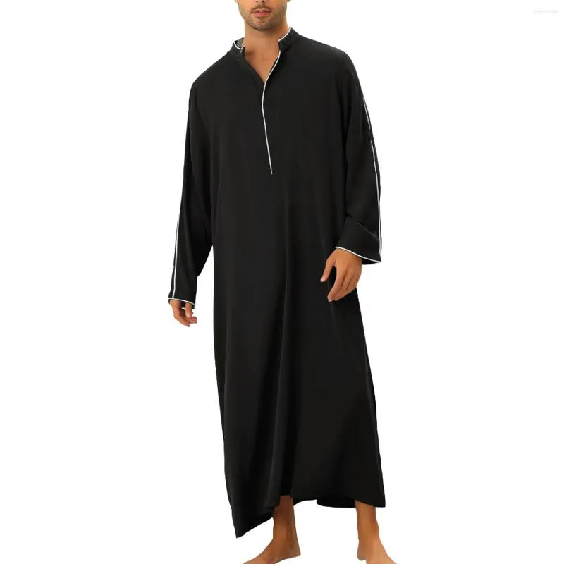 Mens V Neck Long Sleeve Maxi Dress Full Length Casual Kaftan Robe Muslim  Gown - Walmart.com