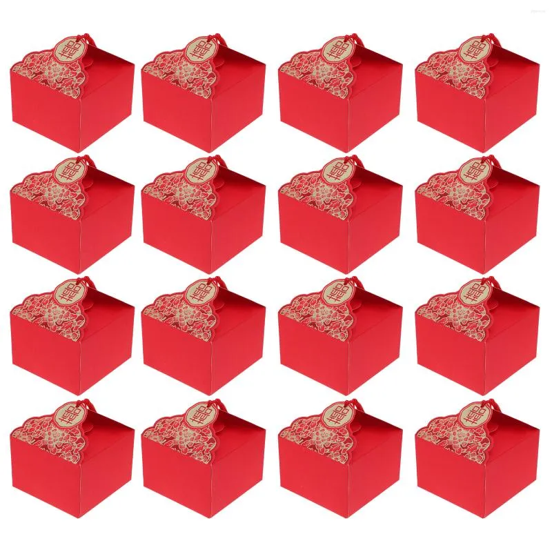 Emballage cadeau 20 pièces boîte de friandises en papier boîtes de faveur de fête gâteau de mariage conteneurs de bonbons cadeaux saint valentin rouge demoiselles d'honneur