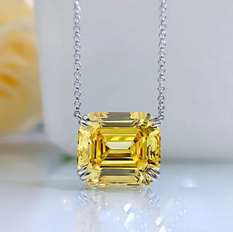 Роскошь 8CT Topaz Diamond Pendant 100% Реал 925 Серебряные серебряные вечеринки.