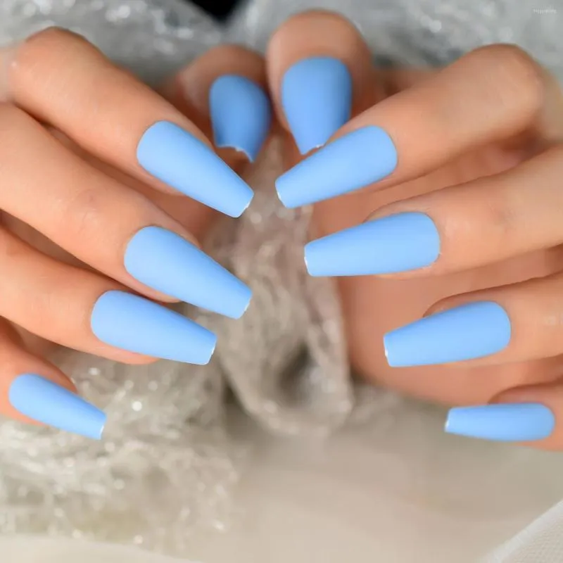 Coffin light best sale blue nails